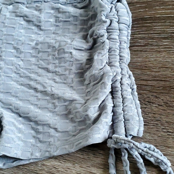 Gray Butt Lifting High Waist Shorts With Drawstrig - Picture 3 of 7